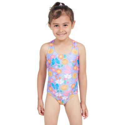 Product hover - Girls Sizzle Print Actionback One Piece Swimsuit SSZL
