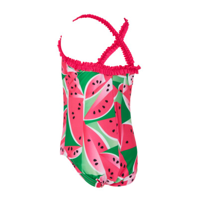 Product hover - Girls Watermelon Ruffle Crossback Swimsuit WTML