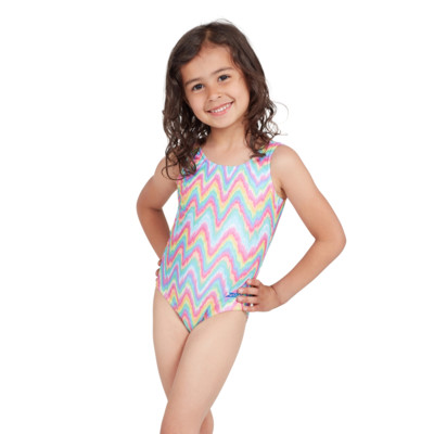 Product hover - Girls Play Wave Scoopback One Piece Swimsuit PLWA