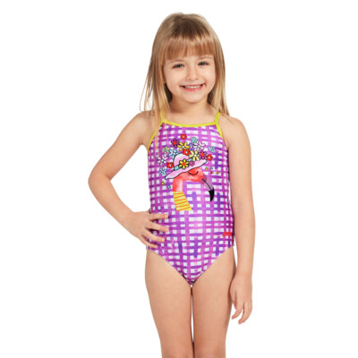 Product hover - Girls Flamingo Crossback One Piece FLMG