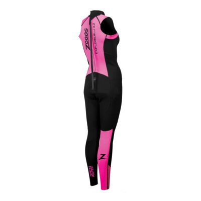 Product hover - Zoggs Womens Swimming Explorer LJ Wetsuit 3/2/2 mm black/pink