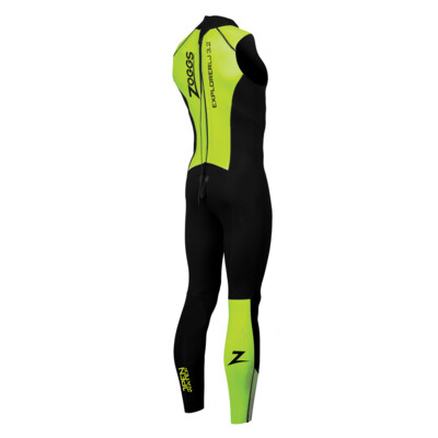 Product hover - Zoggs Mens Swimming Explorer LJ Wetsuit 3/2/2 mm black/lime
