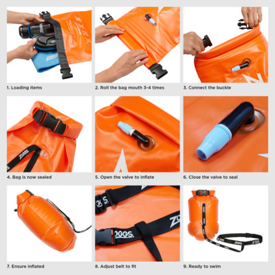 Product hover - Zoggs Outdoor Hi-Viz Swim Safety Buoy orange