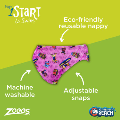 Product hover - Kangaroo Beach Adjustable Swim Nappy pink